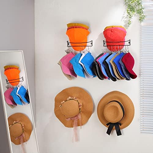 Taozun Hat Racks para tampas de beisebol - 2 pacotes Organizador de chapéu de parede Hat Hat Hat Hat Storage Para tampas de bola Gorro de inverno, pelo menos 30 tampas