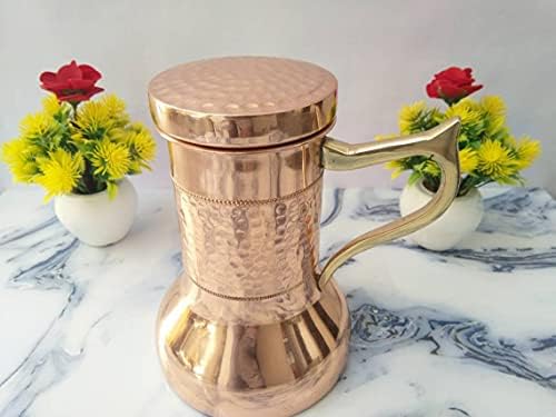 Atração Local Puro Jarro de cobre com Brass Hendle 4 Glass Quality Copper Aniversary Gift Pack