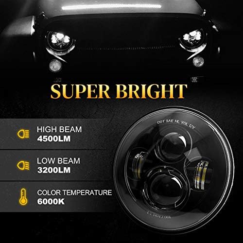 LX-LIGHT DOT APROVADO DE 7 '' LED BLAT LEDS + 4 '' LELS LED LUZES COMPATÍVEIS COM JEEP WRANGLER 97-2017 JK TJ LJ