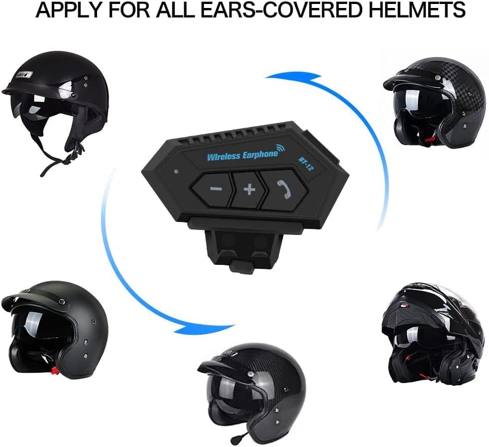 Fire Bull Motorcycle Helmet Bluetooth fone de ouvido à prova de poeira e proteção de motocicleta sem fio de pó e fones de ouvido com longa duração da bateria, função de redução de ruído e sistema de comunicação com mãos livres