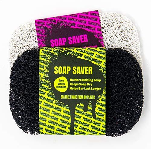 Turner e Addie Soap Saver Lift Pad | BPA GRATUITO DO BAIOR E BAÍSEO DE SOAPE - Drena água e estende a vida útil - Fácil de limpar, se encaixa em todos os tamanhos de sabão
