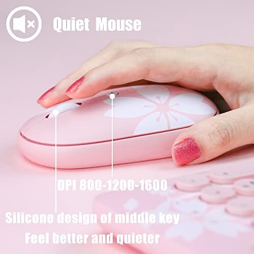 MyTrix Sakura Pink Cherry Blossom Wireless Keyboard Mouse Combo e Bluetooth Speaker