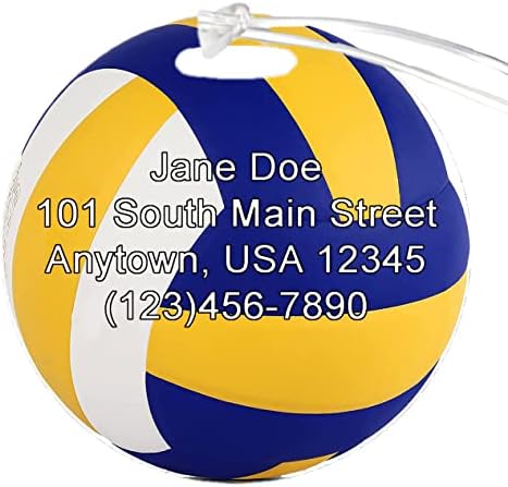 Volleyball Danna personalizável 4 polegadas reforçada Bagagem plástica Tag Adicione qualquer número ou qualquer nome de equipe