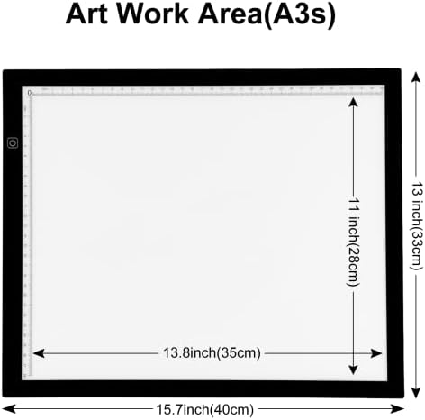 A3S Light Pad para rastreamento - Placa/caixa de luz de cópia alimentada por USB para pintura/arte de diamante 5D, desenho,