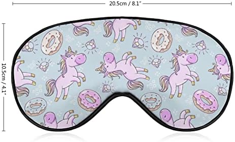 UNICORNS Pink donuts Rainbow Máscara para os olhos Sono vendidos com bloco de cinta ajustável Blinder leve para viajar