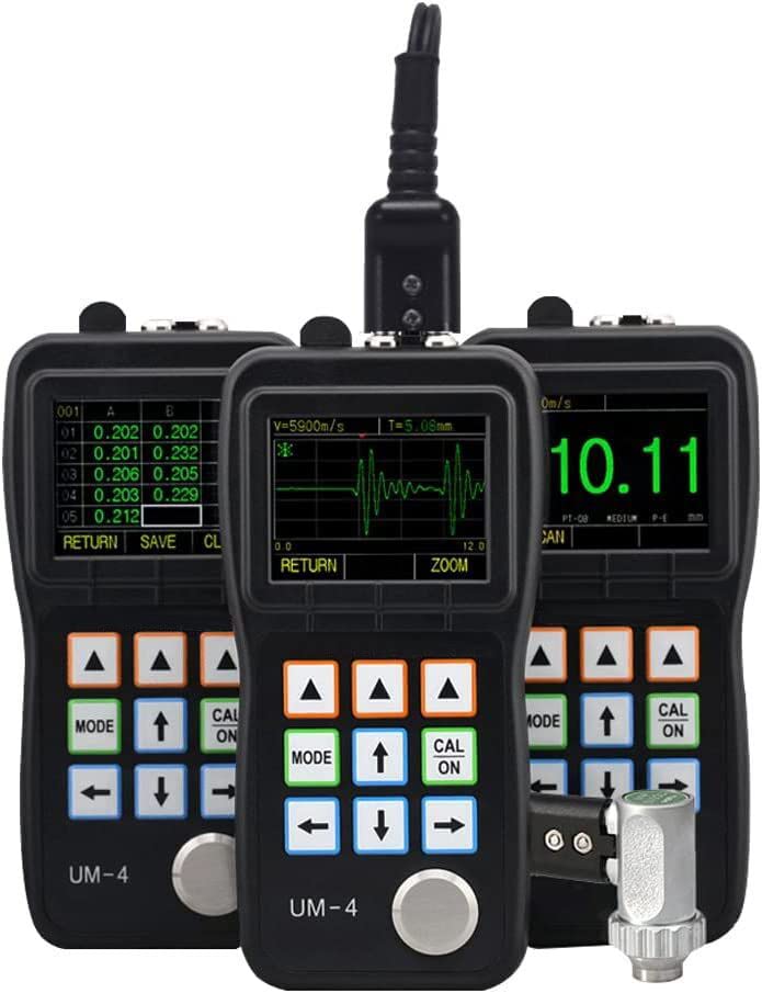 Testador de medidor de espessura ultrassônica de UM-4D 0,025 '' a 20 '' com sonda TC510, eco-eco-eco, uma tela de