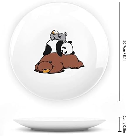 Urso panda koala osso china placa decorativa com stand home wobble-placas placas de sobremesas de placa doméstica Presente 8 polegadas