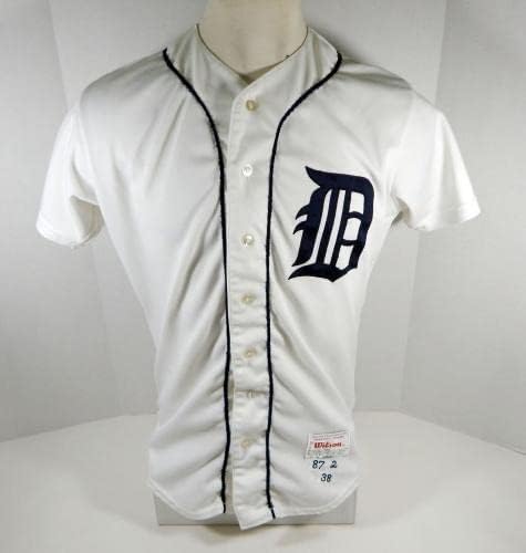 1987 Detroit Tigers Johnny Grubb 30 Game usou White Jersey DP07093 - Jogo usado MLB Jerseys