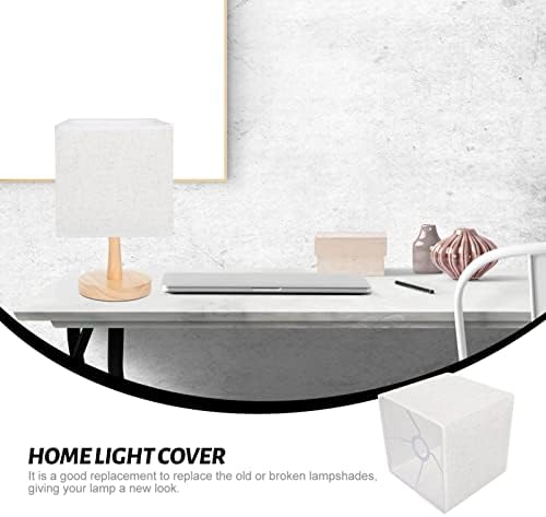 Sherchpry decoração de casa laminagem de lâmpada de arte, abajurs brancos, tom de luz da área de trabalho do lustre, substituição da tonalidade da lâmpada quadrada para decoração da luz da luz da luz da lâmpada da tabela