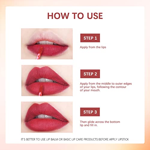 Dbylxmn 12 color Lip Gloss non stick xícara não desbota Velvet Lipstick Lip Lipstick Lipstick macio à prova d'água longa