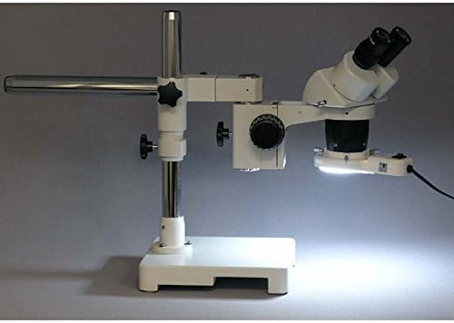 Microscópio estéreo binocular SW-3B13Y-FRL AMSCOPE, oculares WH10X, ampliação de 5x/15x/30x/45x, objetiva 1x/3x, suporte