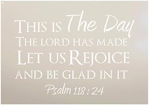 Este é o dia - Salmo 118: 24 estêncil por Studior12 | Modelo Mylar reutilizável | Use para pintar sinais de madeira