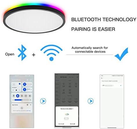 Ocioc 12 polegadas de montagem de descarga de descarga de teto Alexa Compatível, Wi -Fi Smart Teto Light 24W 2400lm