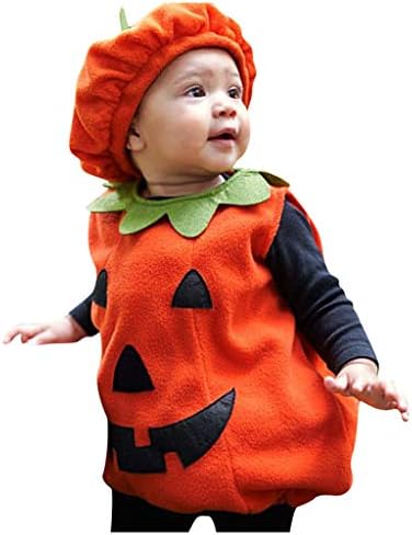 Roupa infantil Coloque roupas infantis de criança menino Capinho do coletor de traje de Halloween Tops de abóbora