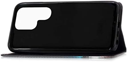 Caso da carteira de Memaxelus para Samsung Galaxy S23 Ultra 5G, Galaxy S23 Ultra Caso com Kickstand Card Slot Slot Caso de proteção de couro fofo premium para Samsung S23 Ultra 5g YBC Black Rose Black Rose