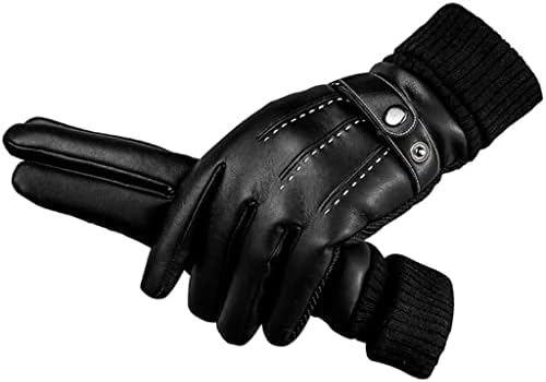 N/A Luvas Homens de inverno masculino SceNe Touch Screen Outdoor Riding Quart Motorcycle Leather Luvas