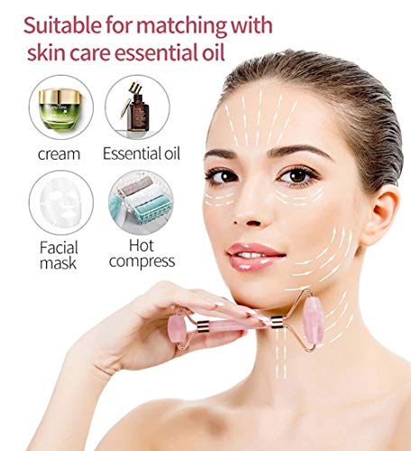 Rolo de jade, rolo de rosto, ferramentas de cuidados com a pele do rolo de beleza facial, massageador de quartzo para rosto,