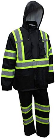 RK Safety Classe 3 X Padrão de traje de chuva com alta visibilidade e fundo preto