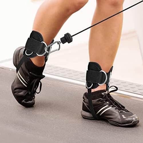 Ancilo tornozelo de tornozelo para máquinas de cabo, algemas premium de tornozelo para melhorar os músculos abdominais - Levante as bundas - tonifique as pernas, alça de treino de perna ajustável ajustável para homens e mulheres