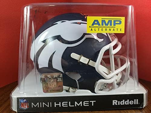 Peyton Manning assinou Broncos AMP Mini Fanatics de capacete autenticado - Capacetes NFL autografados