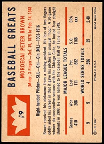 1960 Fleer 9 Mordecai Brown Chicago Cubs EX/MT Cubs