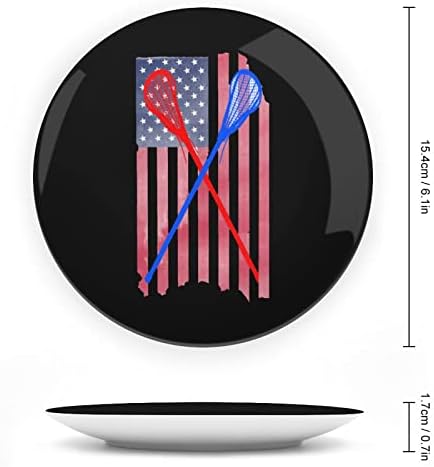 Placas decorativas de placa de bandeira dos EUA Lacrosse