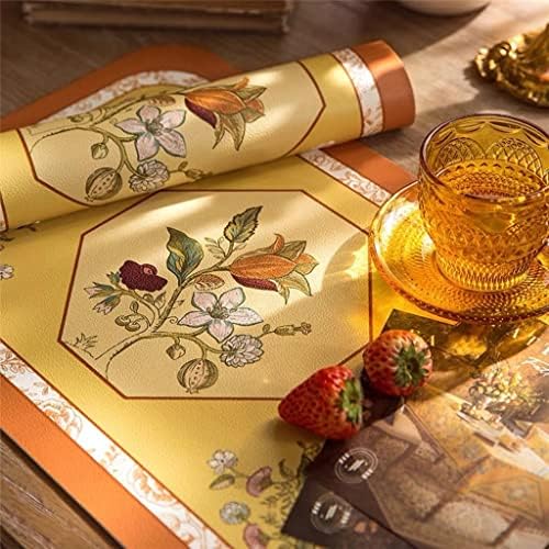 Sawqf 6 PCs Placemats de couro lavável Tabilhas de tapete de tapinha para jantar Decoração de tigela de disco de disco