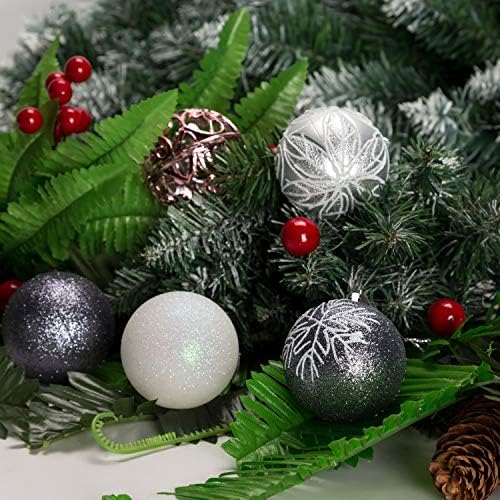 Auxo-Fun-Fun 2,36 /60mm à prova de batalha ornamentos de bola de Natal Baules de decoração de árvores Conjunto de 24 contagens