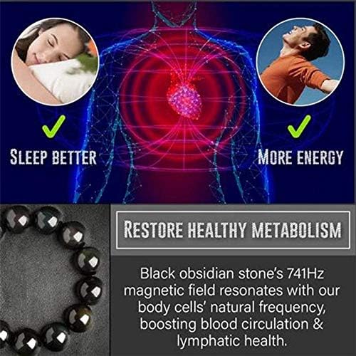 Obsidiana preta de Zhuanmoni Anti-quendo torça-feira, pulseira de terapia magnética de 4pcs, pulseira de contas de obsidiana