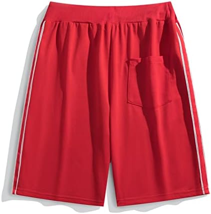 Shorts de basquete masculinos de wenkomg1, colorblock rápido seco seco Althletic com troncos leves da cintura elástica shorts de