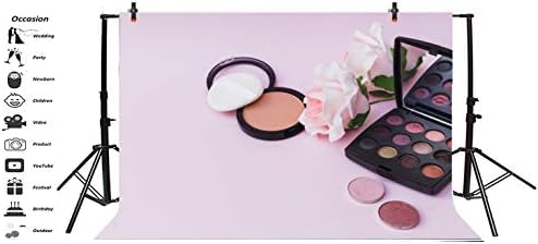 Baocicco 5x3ft compõe cenário de vinil fundo fotografia leve tom roxo cosméticos moldura olho maquiagem pó shadow pó rosa maquiagem