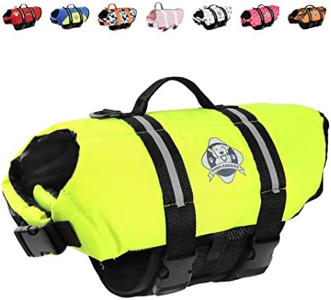 PAWS A bordo do colete salva -vidas do cachorro - Mantenha seu canino seguro com um colete salva -vidas de neoprene - Jackets