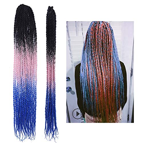 24 polegadas de fibra química Braids gradiente punk Extensões brilhantes para cabelos de cabelo