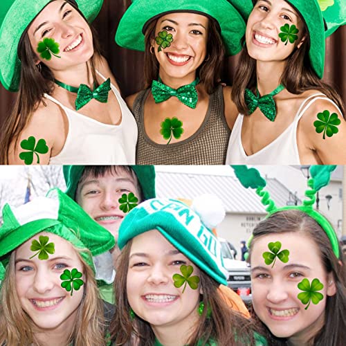 Fanrui 48 PCs 3D Shamrock Tatuagens temporárias para crianças adultos Partidos irlandeses favorecem acessórios, tatuagens do dia