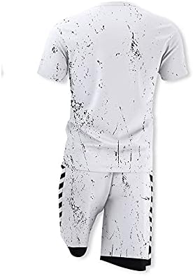 PDGJG New Men's T-Shirt Shorts Terno, Summer Breathable Leisure Run Set Print Fashion Men's Sports Suit