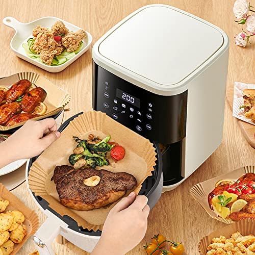 120 PCs Air Fryer Disputable Paper Dreation, revestimentos de papel de papelão de fritadeiras de ar quadrado de 7,9 polegadas,