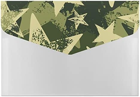 Estrelas militares de camuflagem verde expandindo a pasta de arquivos 6 bolsos Organizador de arquivos de acordeão Pastas fofas para documentos