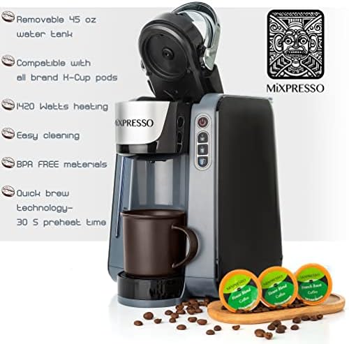 Mixpresso - Mãe de café K -Cup Soltion K -Cup | Com 4 tamanhos de cerveja para vagens de 1,0 e 2,0 k-cup | Tanque de