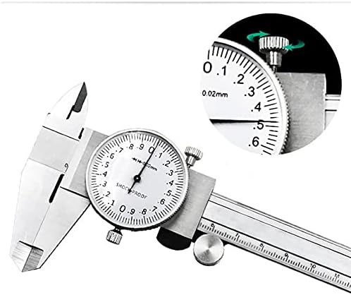 Uxzdx cujux medidor métrico de precisão Dial de pinça vernier Ferramenta de medição de 0-150 mm de aço carbono à prova de choque