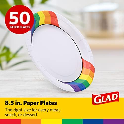 Boas tigelas de papel descartáveis ​​todos os dias com design de arco -íris | Tigelas de papel de molho, à prova de corte