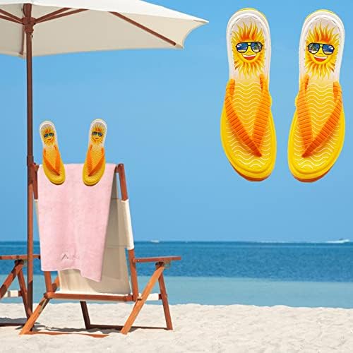 2Ps Praia Toalha Clipes Para cadeiras de praia Roupas de lavanderia fortes Pegs Slipper de sol com os óculos escuros de chinelos laranja Clips de cadeira de praie