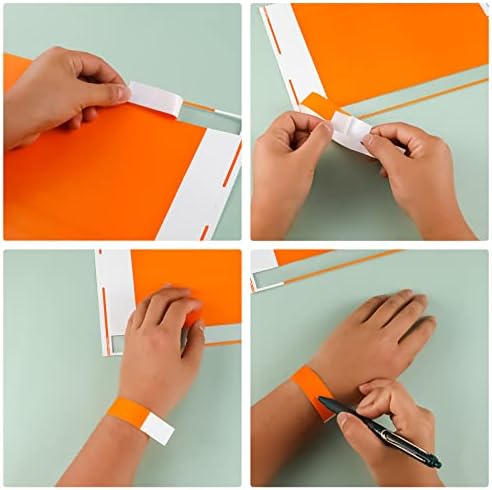 Savita 140pcs de papel de papel colorido, pulseiras, pulseira de neon colorida resistente a 3/4 de polegada de pulseira à prova d'água de pulseiras descartáveis ​​para festas de eventos