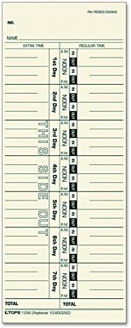 Tops 1256 Acroprint/Cincinnati/Lathem/Simplex/Stromberg Card 3 1/2 x 9