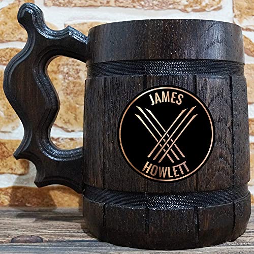 Caneca de cerveja Wolverine, Logan Beer Stein, presente de casamento de fãs de quadrinhos, Stein personalizado, presentes para ele, presente personalizado para homens