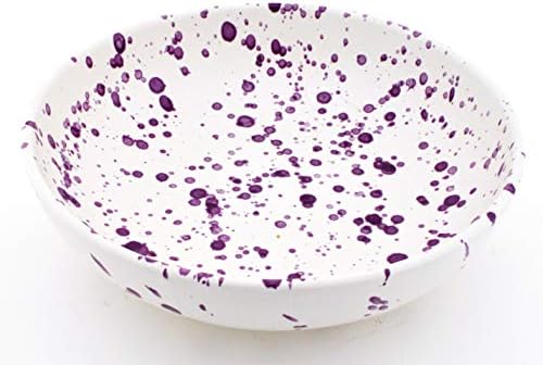 Art Escudellers tigela de cerâmica, feita à mão e pintada à mão na Mate Purple Decoration. 6,30 x 6,30 x 2,36