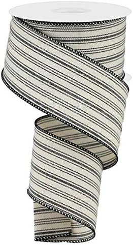 Ticking Stripe na fita de borda com fio de algodão - 10 jardas