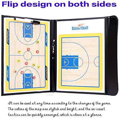 JKGHK Basketball Coach Board Tactical Magnetic, metade do basquete, quadro de ônibus, apagamento seco do Conselho Tático com marcador, fácil de transportar