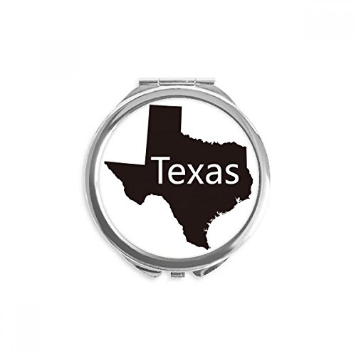 Texas America EUA mapa esboço de mão espelho compacto redondo vidro portátil de bolso