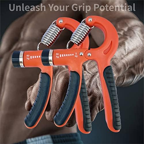 Jianyi Grip Strength Trainer, 2 fortalecedor de punho de embalagem com resistência ajustável 11-132 libras, fortaleza não deslizante Gripper para construção muscular e recuperação de lesões