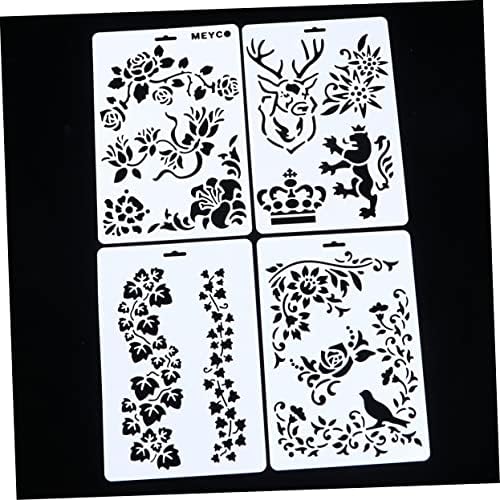 Toyvian Floral Stencil Stencils Alfabeto Estêncil 10pcs Estêncils de estêncos de estêncos de desenho Modelo de letra de letra